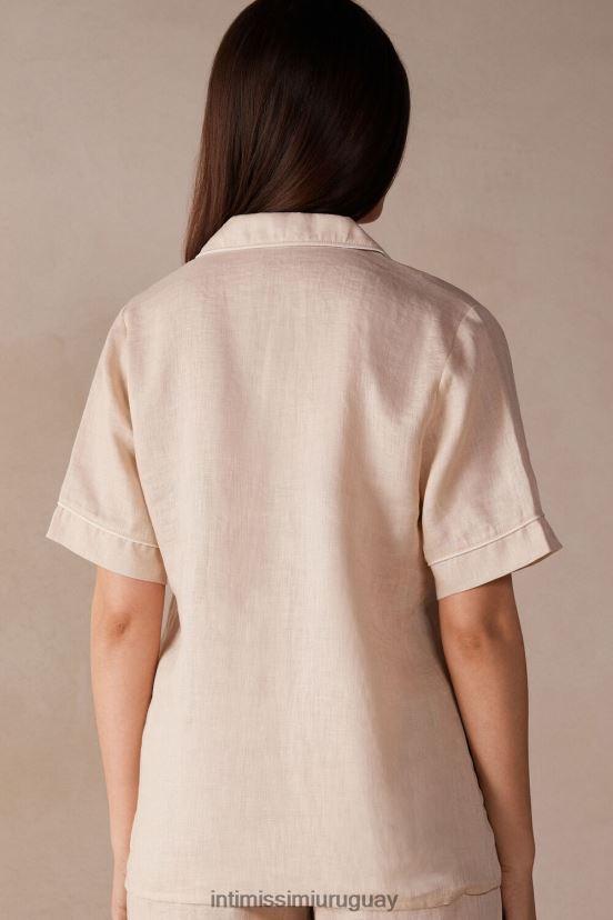 camisa de manga corta de noche de yate Intimissimi mujer 913i-cuerda beige V806B81530 vestir