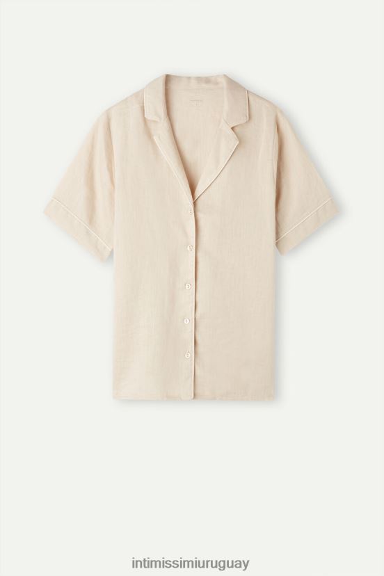 camisa de manga corta de noche de yate Intimissimi mujer 913i-cuerda beige V806B81530 vestir