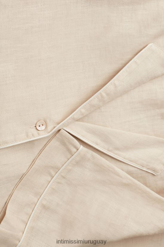 camisa de manga corta de noche de yate Intimissimi mujer 913i-cuerda beige V806B81530 vestir