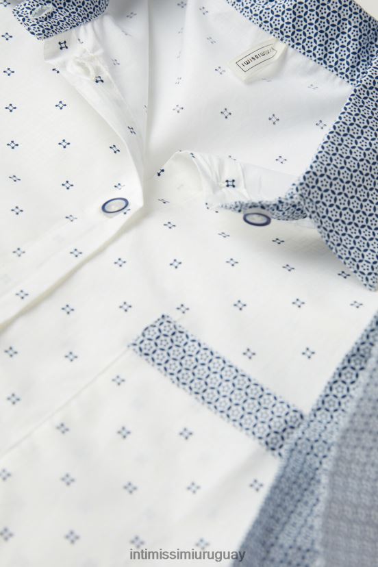 camisa santorini view de algodón de manga corta Intimissimi mujer 317j-santorini-print polvo blanco V806B81507 vestir