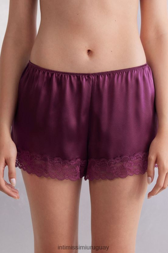 pantalones cortos de seda Intimissimi mujer 345j-vino morado V806B81497 vestir
