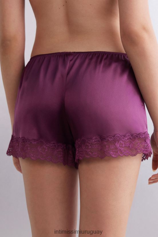 pantalones cortos de seda Intimissimi mujer 345j-vino morado V806B81497 vestir