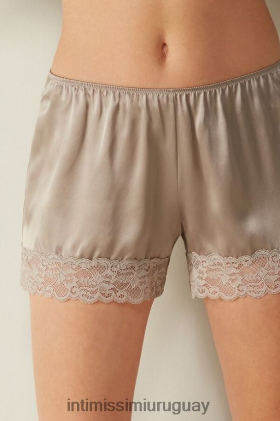 pantalones cortos de seda Intimissimi mujer 651i-beige polvo V806B81647 vestir