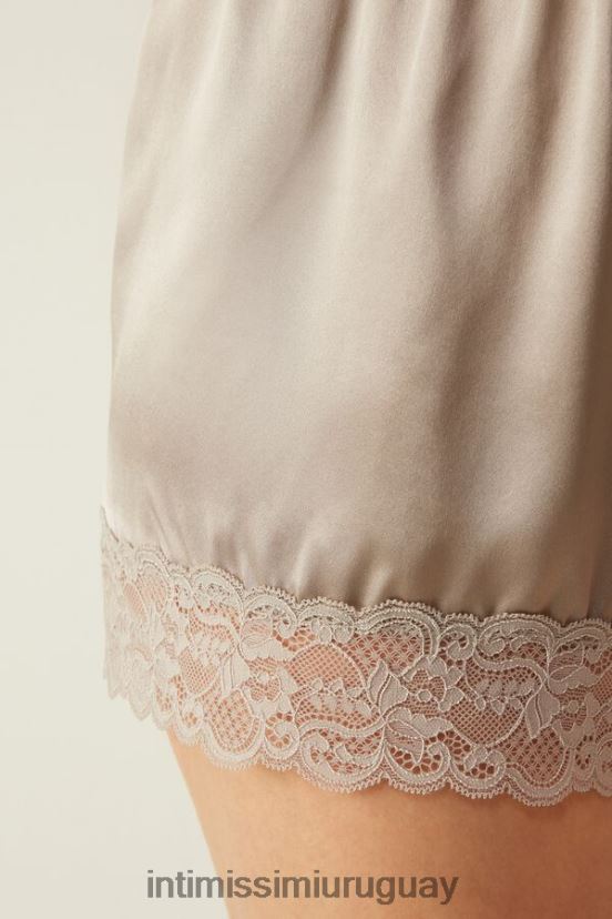 pantalones cortos de seda Intimissimi mujer 651i-beige polvo V806B81647 vestir