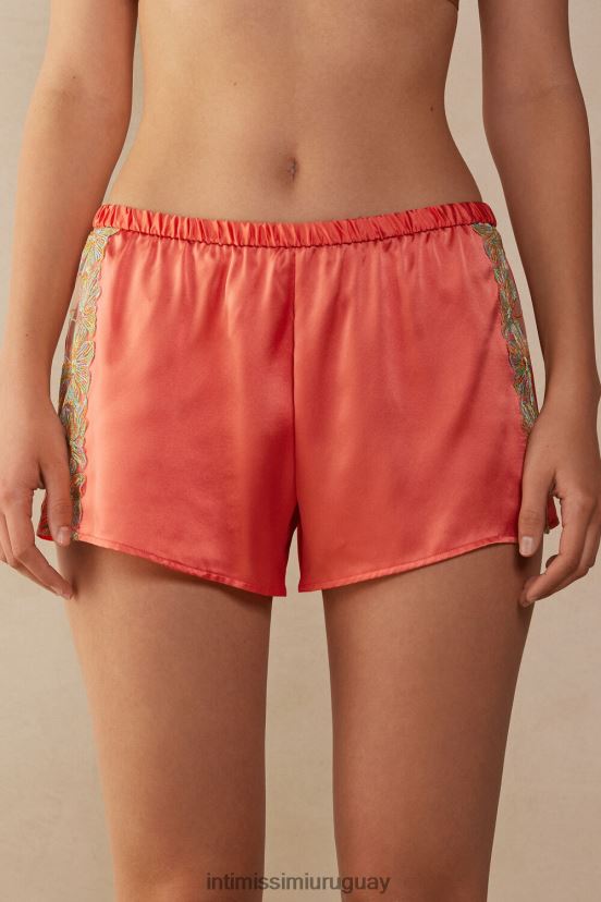 pantalones cortos de seda de colores dulces Intimissimi mujer 249j-rojo coral V806B81519 vestir