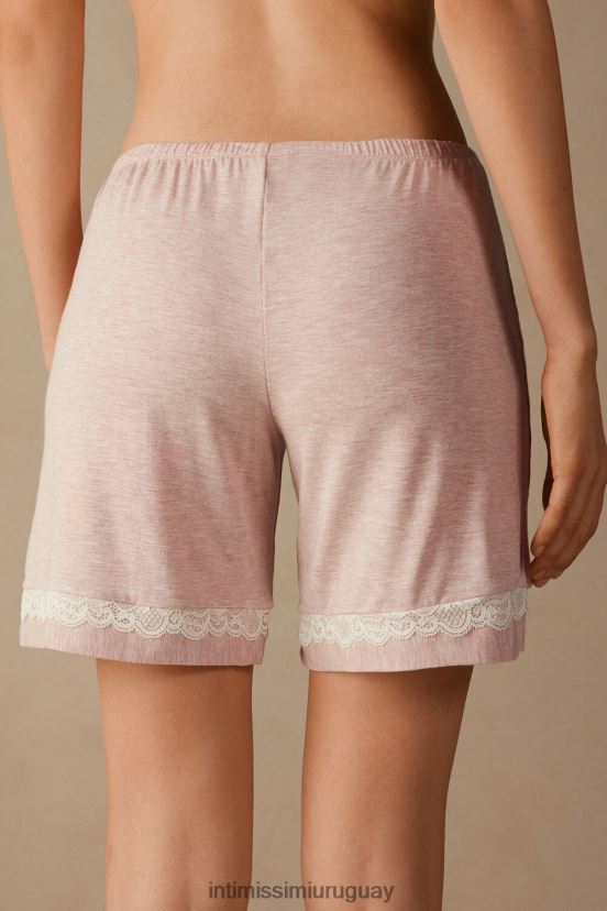 shorts de modal con detalles de encaje Intimissimi mujer 008j-rosa claro melange V806B81637 vestir