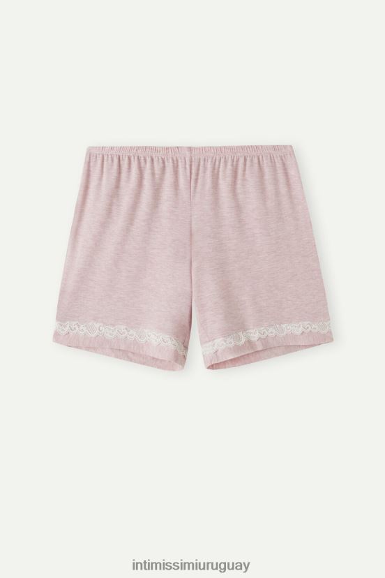 shorts de modal con detalles de encaje Intimissimi mujer 008j-rosa claro melange V806B81637 vestir