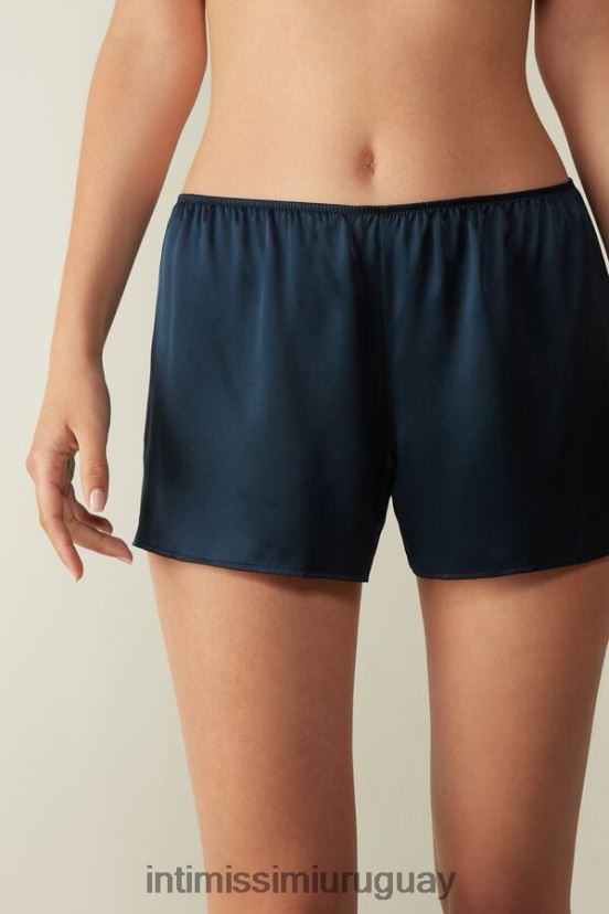 shorts lisos de satén de seda Intimissimi mujer 1467-azul intenso V806B81642 vestir