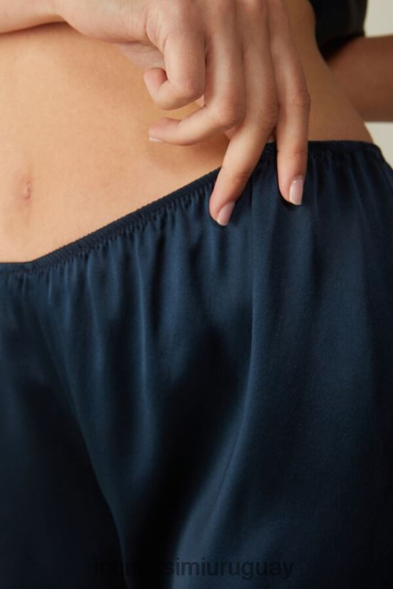 shorts lisos de satén de seda Intimissimi mujer 1467-azul intenso V806B81642 vestir