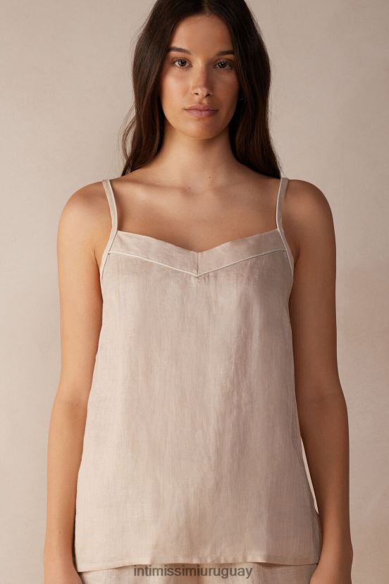 top de lino de noche para yate Intimissimi mujer 913i-cuerda beige V806B81284 vestir