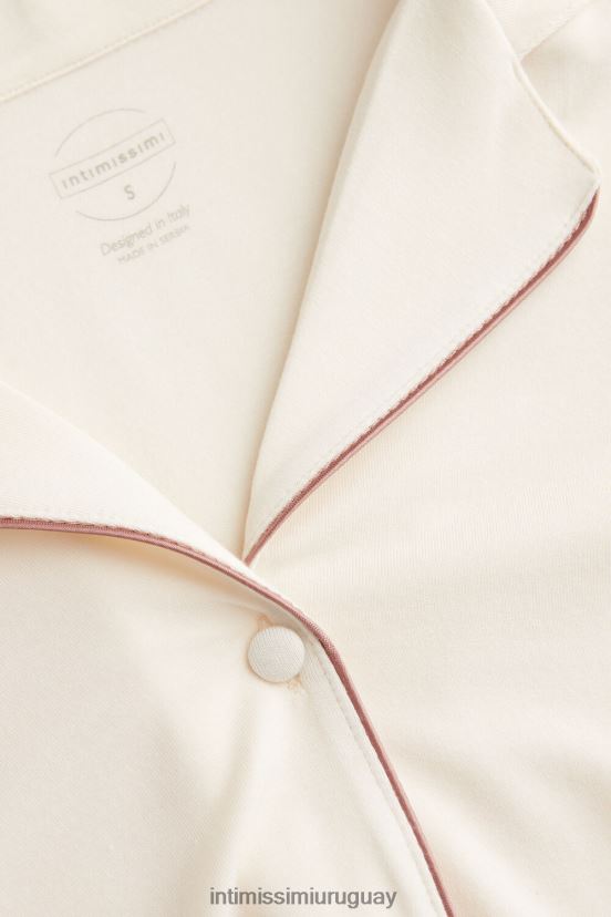 top de modal con botones y manga corta Intimissimi mujer 612i-marfil vainilla V806B81525 vestir