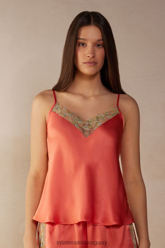 top de seda de colores dulces Intimissimi mujer 249j-rojo coral V806B81281 vestir