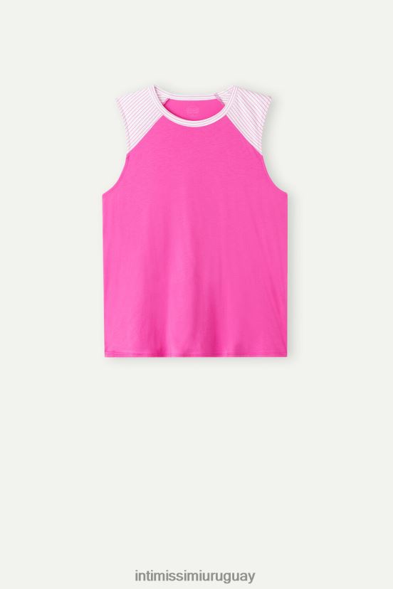 top sin mangas de algodón supima ultrafresh batido de fresa Intimissimi mujer 206j-rosa san valentín V806B81540 vestir