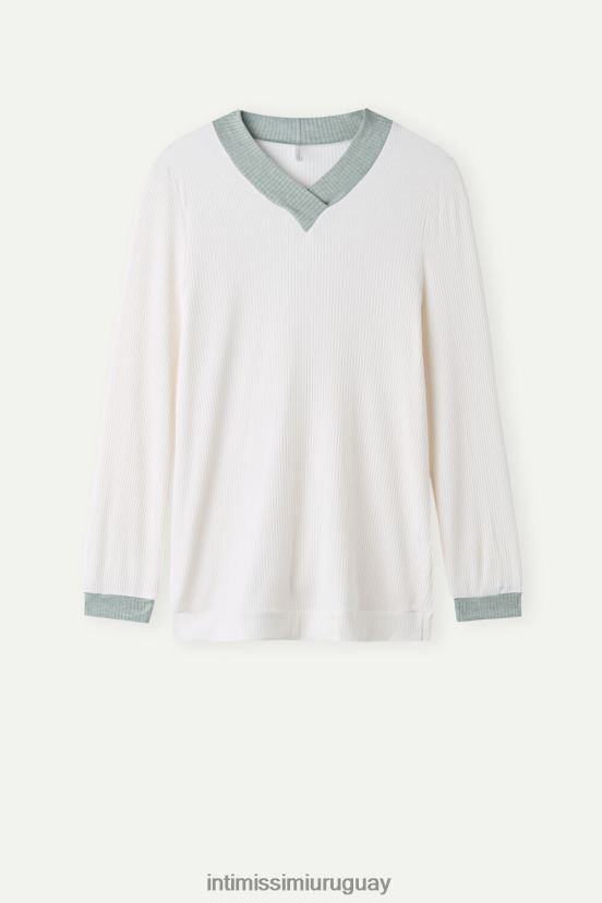 Lost in Fields top de modal con cuello en V Intimissimi mujer 612i-marfil vainilla V806B81565 vestir