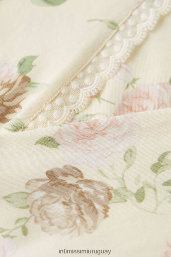 aroma de rosas top de algodón de manga larga Intimissimi mujer 205j-estampado aroma de rosas V806B81549 vestir