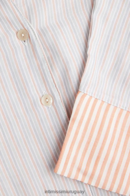 camisa interminable de lona de algodón de verano Intimissimi mujer 349j-raya multicolor V806B81495 vestir