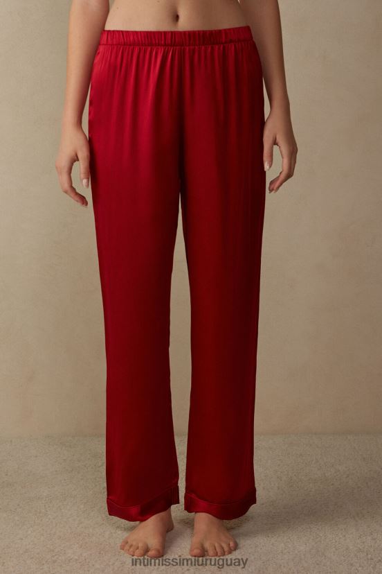 pantalones de raso de seda Intimissimi mujer 1473-rojo V806B81652 vestir