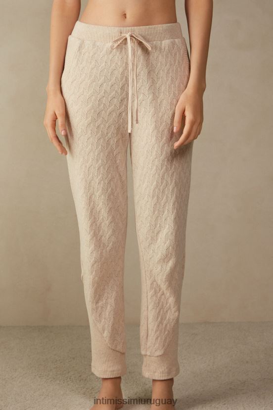 pantalones largos con trenzas de invierno y tobillos con puños Intimissimi mujer 2106-mezcla beige V806B81612 vestir