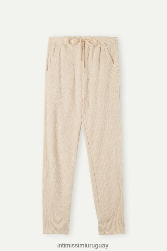 pantalones largos con trenzas de invierno y tobillos con puños Intimissimi mujer 2106-mezcla beige V806B81612 vestir