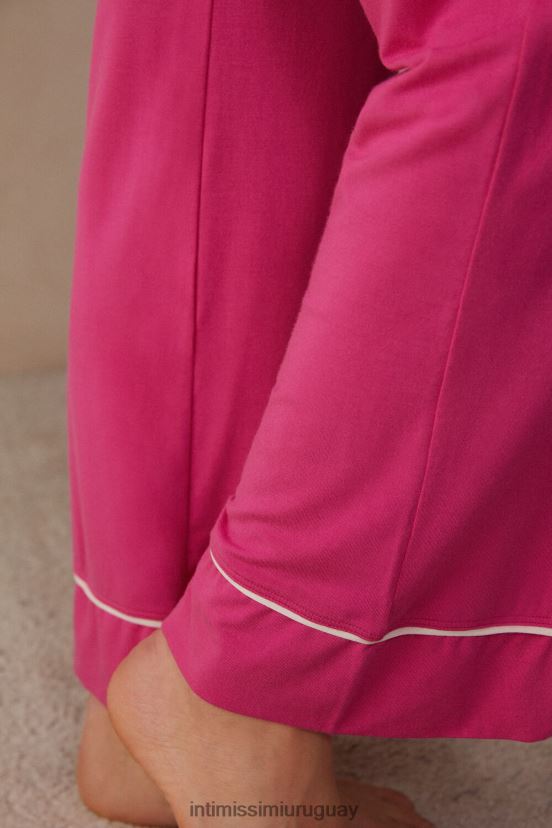 pantalones largos de modal con bonitas flores Intimissimi mujer 213j-san valentín rosa/marfil V806B81570 vestir