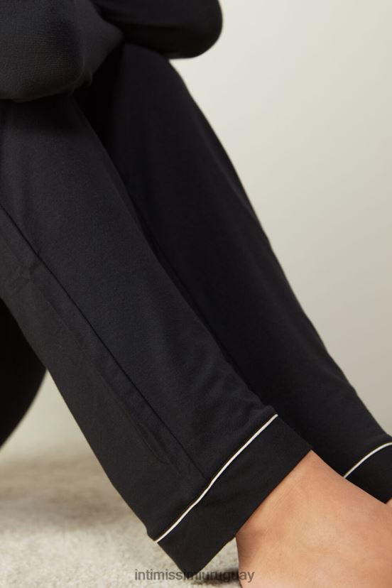 pantalones largos micromodal Intimissimi mujer 019-negro V806B81671 vestir