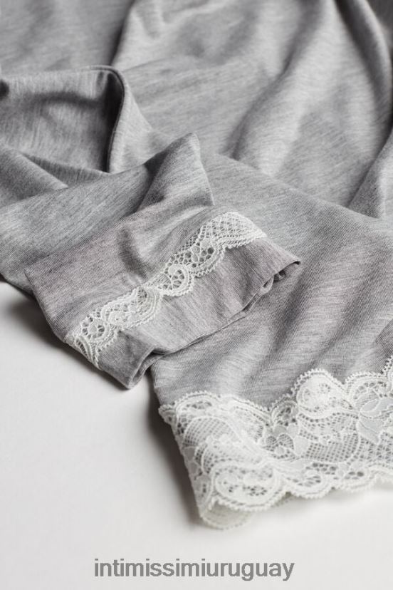 top de modal con cuello redondo y manga larga Intimissimi mujer 031-mezcla gris claro V806B81677 vestir