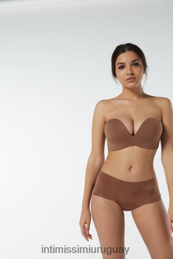 sujetador bandeau de microfibra laura Intimissimi mujer 502i-beige oscuro V806B8770 ropa interior