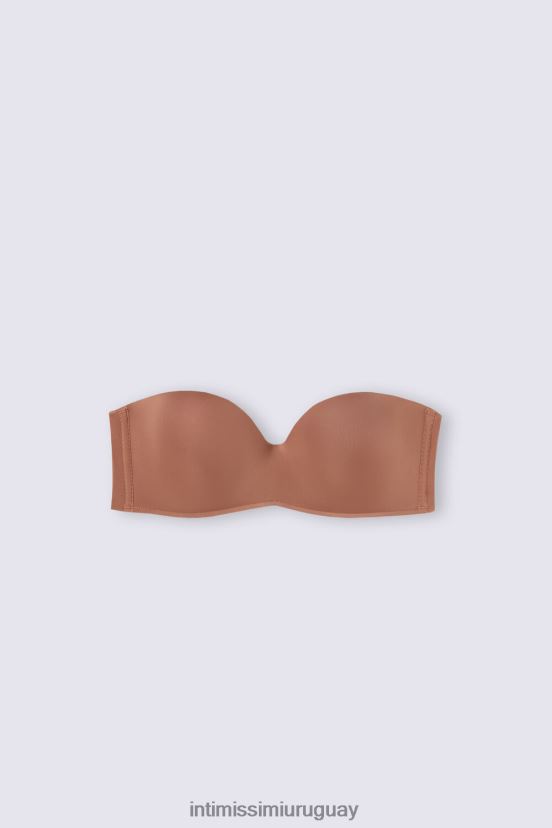 sujetador bandeau de microfibra ultraligero gioia Intimissimi mujer 502i-beige oscuro V806B8509 ropa interior