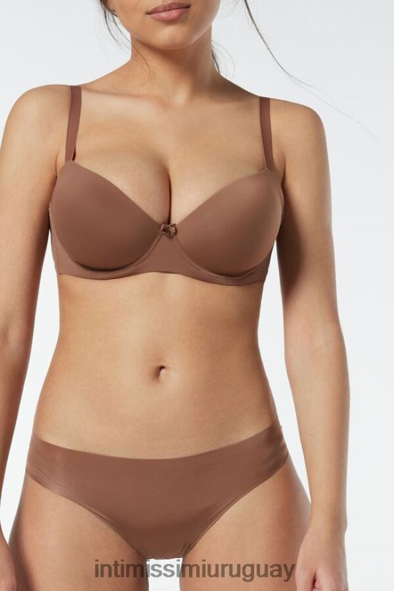 sujetador balconette sofia de microfibra con relleno Intimissimi mujer 502i-beige oscuro V806B8768 ropa interior