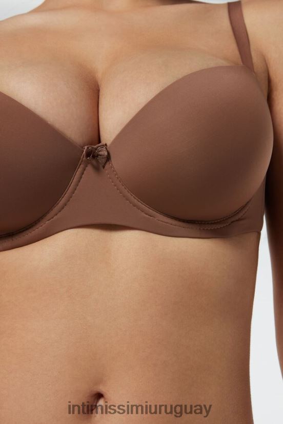 sujetador balconette sofia de microfibra con relleno Intimissimi mujer 502i-beige oscuro V806B8768 ropa interior