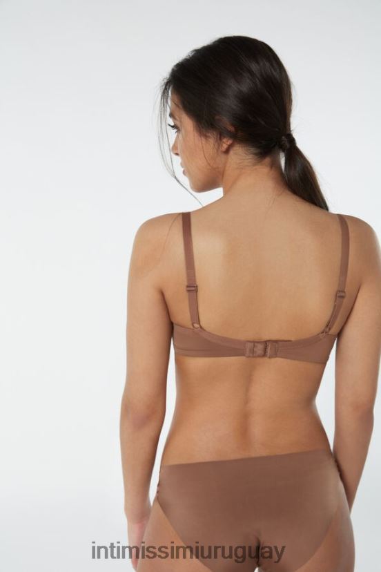 sujetador balconette sofia de microfibra con relleno Intimissimi mujer 502i-beige oscuro V806B8768 ropa interior