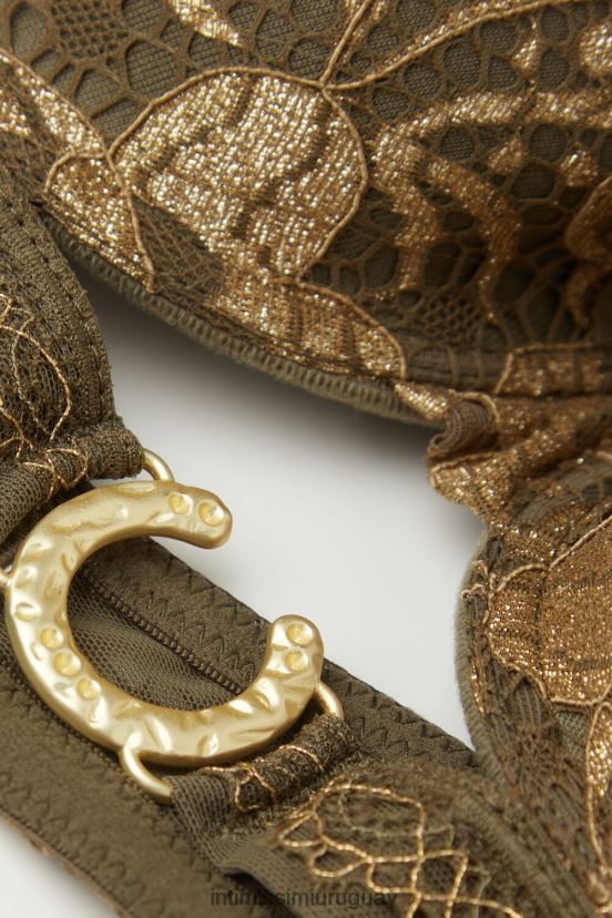 sujetador balconette sofia diosa dorada Intimissimi mujer 333j-verde musgo/oro V806B8456 ropa interior