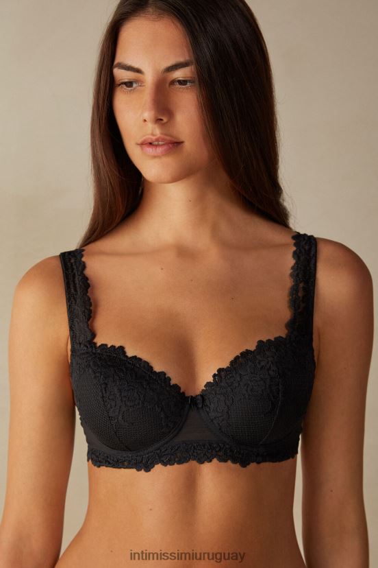 sujetador balconette sofia flores bonitas Intimissimi mujer 019-negro V806B8642 ropa interior