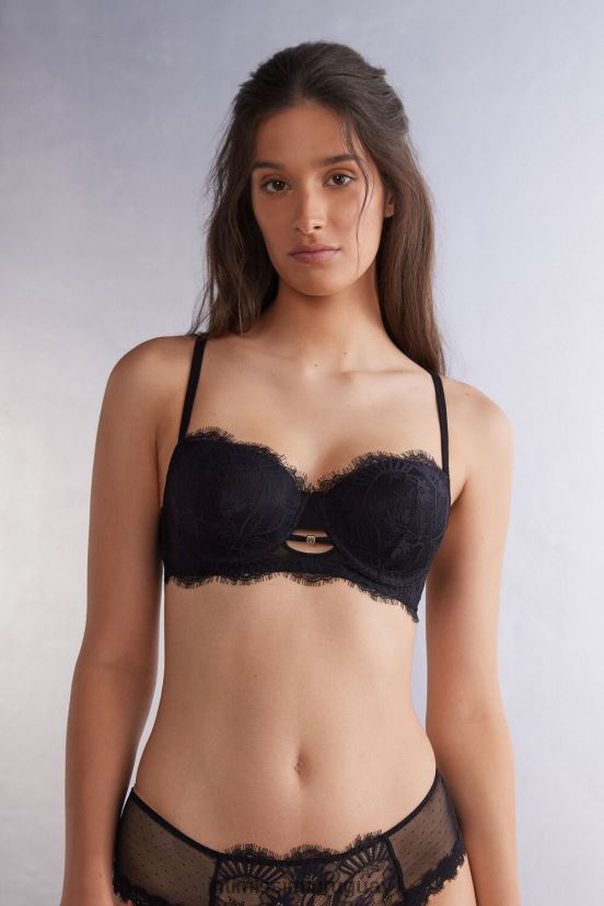 sujetador balconette sofia sensual flores Intimissimi mujer 019-negro V806B8464 ropa interior