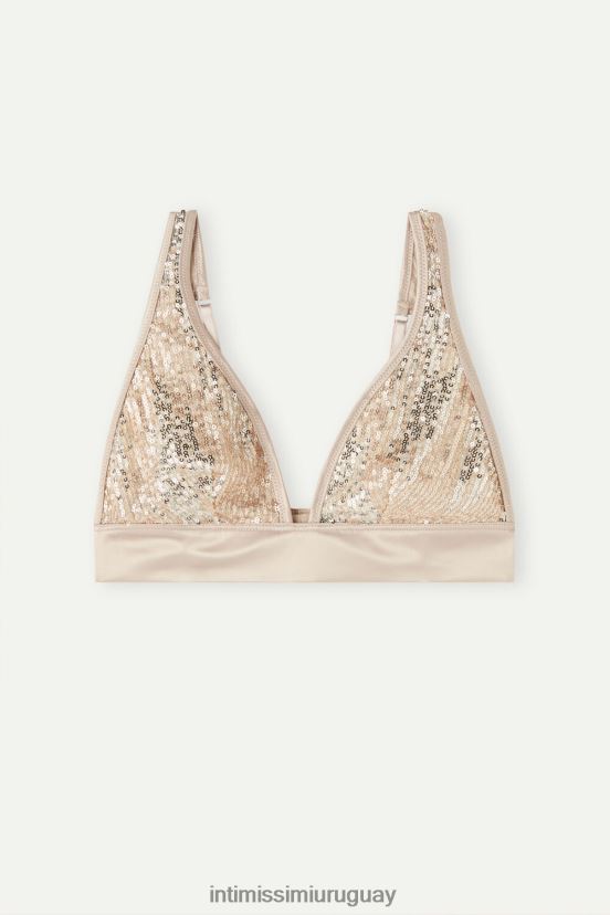 sujetador triangular con encanto brillante Intimissimi mujer 237j-natural/plata V806B8535 ropa interior