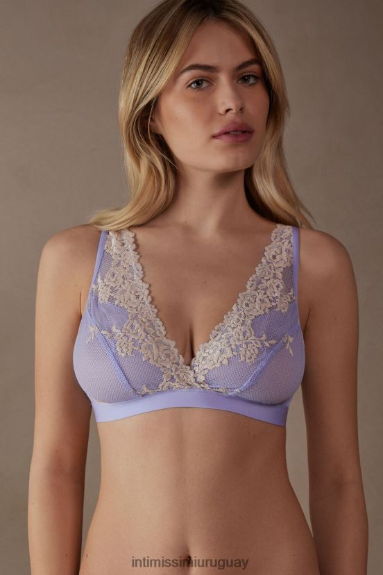 sujetador triangular lara flores bonitas Intimissimi mujer 214j-lavanda dulce/marfil V806B8571 ropa interior