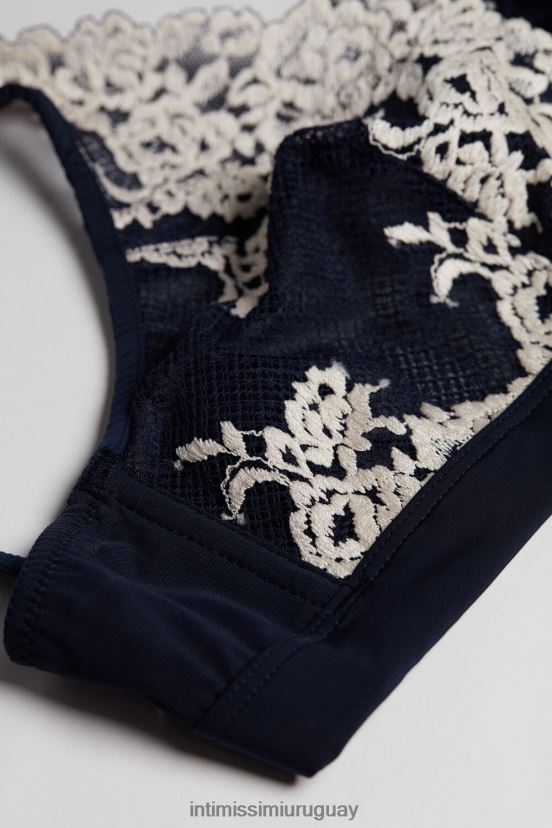 sujetador triangular lara flores bonitas Intimissimi mujer 347i-azul profundo/vainilla V806B8784 ropa interior