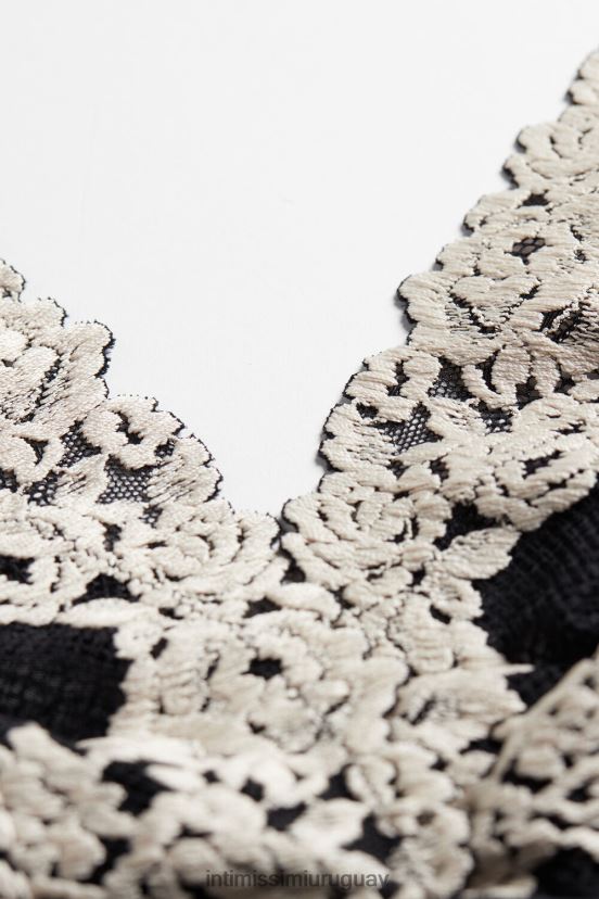 sujetador triangular lara flores bonitas Intimissimi mujer 9887-negro/marfil V806B8803 ropa interior