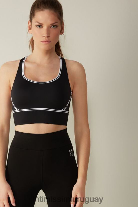 top sujetador con relleno in action y forro de algodón supima Intimissimi mujer 661i-nero/blanco V806B8743 ropa interior