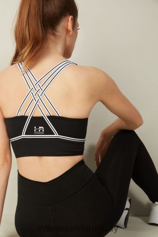 top sujetador con relleno in action y forro de algodón supima Intimissimi mujer 661i-nero/blanco V806B8743 ropa interior
