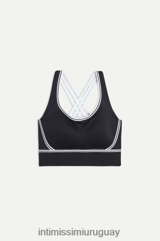top sujetador con relleno in action y forro de algodón supima Intimissimi mujer 661i-nero/blanco V806B8743 ropa interior
