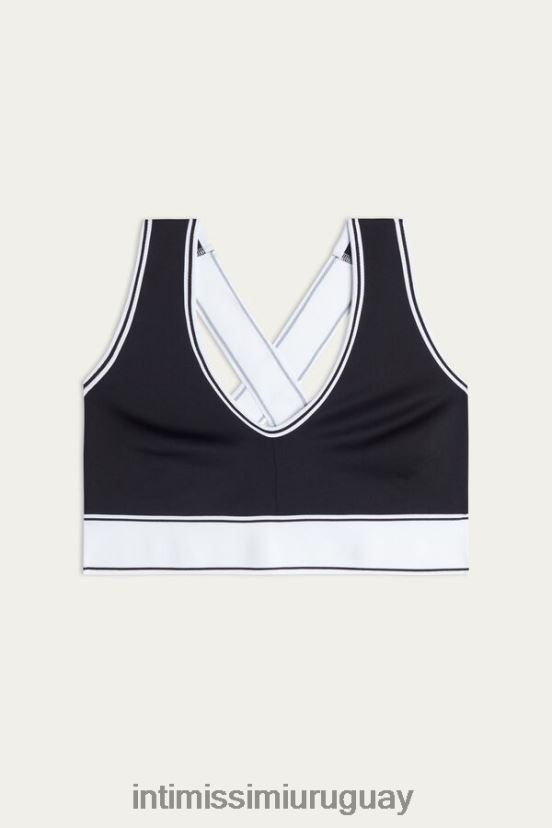 top sujetador in action con forro de algodón supima Intimissimi mujer 661i-nero/blanco V806B8744 ropa interior