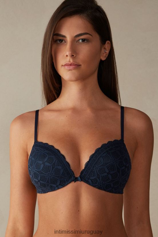 sujetador push-up de encaje silvia Intimissimi mujer 1467-azul intenso V806B8612 ropa interior