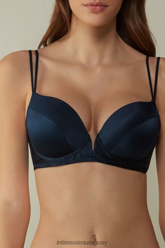 sujetador súper push-up de seda mia Intimissimi mujer 1467-azul intenso V806B8659 ropa interior