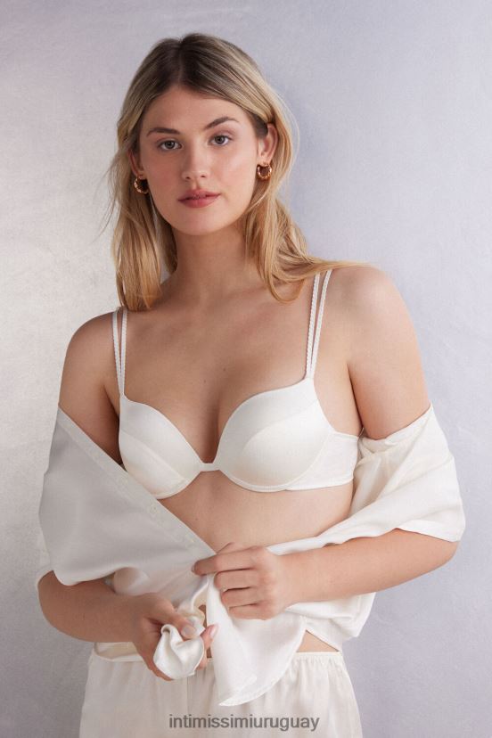 sujetador súper push-up de seda simona Intimissimi mujer 2127-blanco polvo V806B8493 ropa interior