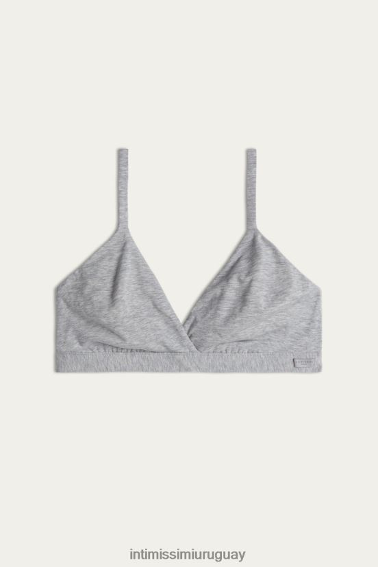 sujetador triangular emma de algodón natural Intimissimi mujer 031-mezcla gris claro V806B8754 ropa interior