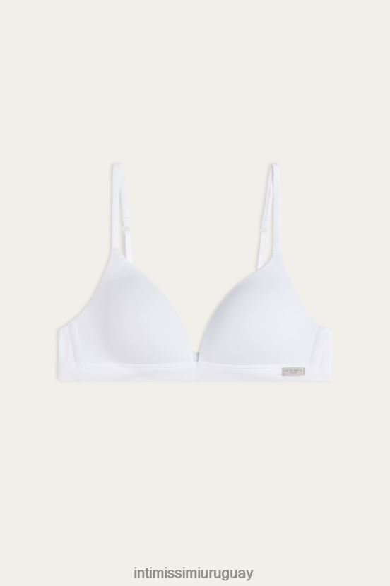 sujetador triangular tiziana de algodón natural Intimissimi mujer 001-blanco V806B8741 ropa interior