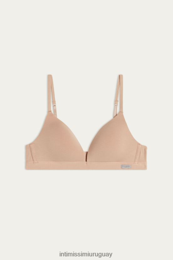 sujetador triangular tiziana de algodón natural Intimissimi mujer 044-beige suave V806B8738 ropa interior