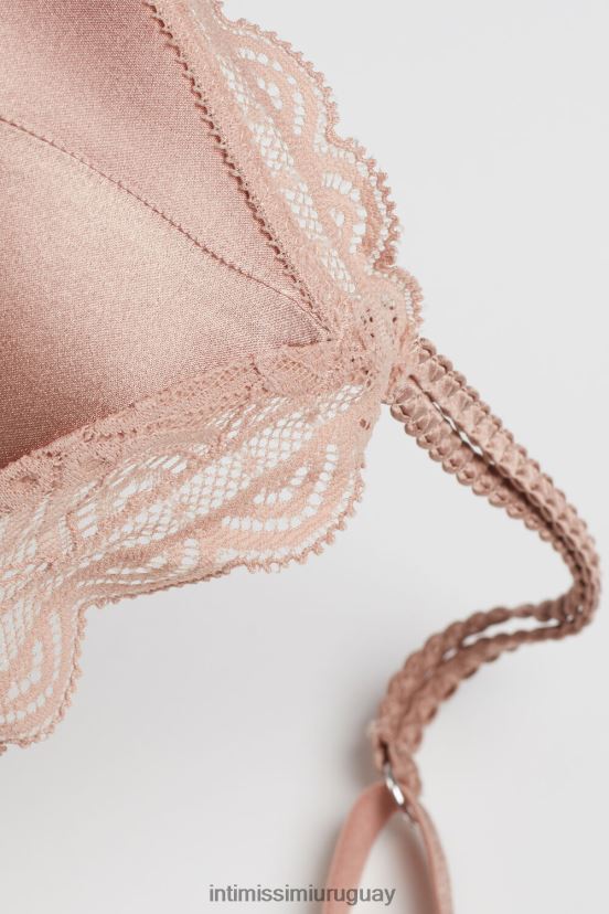 sujetador triangular tiziana de seda y encaje Intimissimi mujer 163i-rosa satinado V806B8788 ropa interior