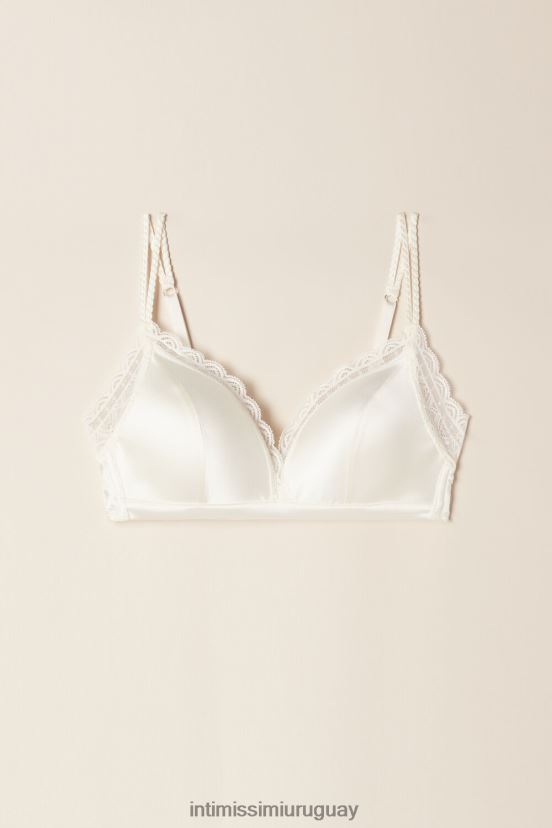 sujetador triangular tiziana de seda y encaje Intimissimi mujer 2127-blanco polvo V806B8786 ropa interior